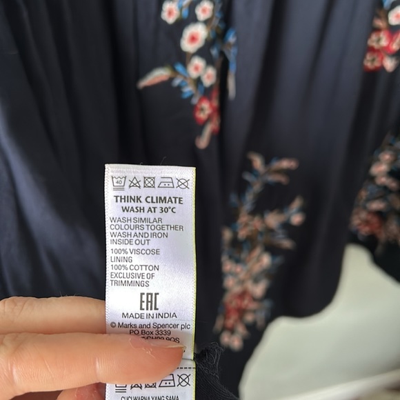 Mark and Spencer | LIMITED EDITION Embroidered Tie Detail Skater Dress - Picture 10 of 10